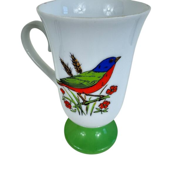 Fred Roberts Song Bird Vintage 1960s 1970s Ceramic Pedestal Mugs Set Of 2 - Picture 3 of 7